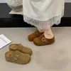 Zapatos Birkenstock Franceses de Suela Gruesa para Aumentar la Altura Interior para Mujer Ropa Exterior Nuevo Estilo Otoño 2026 Personas Bajas Zapatos Birkenstock Zuecos Medios de Punta Cerrada