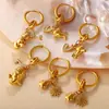 Brincos Pingente Urso Dinossauro Nova Moda Europeia e Americana High-End DIY Aço Inoxidável Banhado a Ouro 18K Brincos Criativos para Mulheres