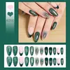 Arte de Uñas Transfronterizo con Adornos Brillantes Verdes Tridimensionales, Uñas Postizas Hechas a Mano para Comercio Exterior
