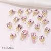 Acessórios para Unhas Laço Novo Estilo Cross-Border Nail Art Coração de Pêssego Inclinado Strass Metal Nail Strass Acessórios Wearable Nail Strass Acessórios