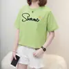 Ropa de Tallas Grandes para Mujeres de Mediana Edad y Mayores, Nueva Camiseta de Manga Corta para Mujeres de Tallas Grandes, Adelgazante para 120 kg, que Oculta el Vientre, Top para Rejuvenecer la Apariencia