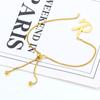Cadena de Caja de Acero Inoxidable Cadena Ajustable Moda Accesorios de Joyería de Moda Chapado en Oro de 18K Oro Pulsera Push Pull