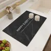 Tapete de Mesa de Terra de Diatomáceas, Tapete Drenante de Cozinha Personalizável, Tapete Absorvente para Bancadas, Alta Absorção de Água, Secagem Rápida, Isolamento Térmico, Antibacteriano, Drenante