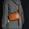 Bolsa quadrada pequena retro saco mensageiro de couro genuíno masculino vegetal curtido cowhide shoulder bag casual masculino saco coreano estilo pequeno saco mensageiro