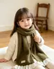 Cachecol infantil de renda estilo coreano, cachecol de tricô macio e aconchegante, à prova de vento e versátil, cachecol de novo estilo delicado para meninas