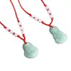 2026 Buda Maitreya Guanyin Collar con Colgante de Hilo Rojo Estilo Pareja Pulsera de Jade Imitación Colgante de Cuerda de la Suerte Estilo Chino