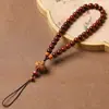 Areia Dourada Roxa Areia Imperial Cinábrio Cordão para Celular Pêssego Madeira Lótus Estilo Chinês Criativo Pulseira de Celular Corrente Pingente para Homens e Mulheres