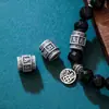 Plata pura 999, cuentas con mantra de seis caracteres estilo chino retro, cuentas de la suerte, cuentas espaciadoras facetadas, cuentas de plata con mantra de seis caracteres, accesorios para DIY