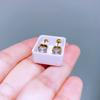Pendientes de tachuela individuales de diamante exquisitos, compactos y sencillos, Tornillo de acero de titanio que no se decolora, Venta al por mayor transfronteriza