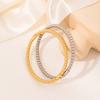 Pulsera de trébol de cuatro hojas con diamantes transfronteriza Europa y Estados Unidos estrellas de acero inoxidable chapado al vacío de 18k combinación de pulsera venta al por mayor de fábrica