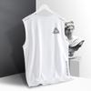 Colete de seda de gelo masculino verão esportes fitness base camisa de treinamento de ombro largo fino mangas camiseta colete de secagem rápida moda masculina