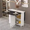 Mesa de comedor plegable para el hogar, apartamento pequeño, simple, multifuncional, móvil con ruedas, apartamento de alquiler, rectangular, mesa de comedor pequeña