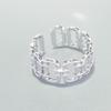Anillo de dedo de estilo francés elegante y frío para mujer, con apertura de línea de sentido de alta gama, anillo de lujo ligero y exquisito.