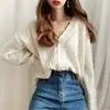 Estilo Nuevo Primavera y Otoño Coreano Retro Estilo Perezoso Hueco Abrigo de Lana Suéter de Ganchillo Cuello Cardigan Tejido Mujer