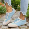 Colección de verano 2026: Estilo europeo y americano, zapatos para mujer de talla grande, ligeros y cómodos, zapatos casuales de suela plana, estilo versátil con cordones