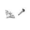 Brincos Europeus e Americanos de Aço Titânio para Lóbulo Auricular Studs de Aço Inoxidável para Cartilagem Brincos de Piercing com Zircônia Embutida Joias de Piercing para Orelha com Rosca Externa Stud para Lábio