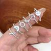 Anillo de Plata de Ley S925 Serie Cabeza de Pan para Mujer Ins Verano Dulce Lindo Simple Versátil Anillo Texturizado Sólido