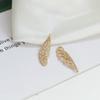 Bolso de cobre estilo retro con doble colgante dorado con incrustaciones de circonitas, corona, alas de abanico, joyería DIY, pendientes, accesorios