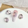 Joyería de diamantes para uñas súper flash rosa pila de diamantes cristal pila de diamantes acabado huevo de paloma a través del color inferior bola de diamante rosa