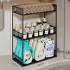 Gabinete de Baño Estante de Almacenamiento Integrado, Estante de Almacenamiento para Lavabo de Baño, Organizador de Cosméticos de Doble Capa para debajo del Lavabo