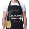 Exclusivo Transfronterizo Delantal de Chef para Barbacoa para Hombre Negro con Texto Divertido y Bolsillo Ajustable Impermeable