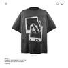 Camiseta de manga corta con estampado retro americano de algodón pesado de 250 g, para hombre y mujer, de verano, de marca de marea suelta, comercio exterior transfronterizo al por mayor