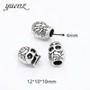 Cuentas de Cráneo Perforado de Aleación Europeas y Americanas Más Vendidas Accesorios para Joyería DIY con Cuentas 12*10*10mm R202