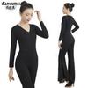 Ropa de Entrenamiento de Etiqueta Corporal Primavera y Verano para Mujer Body Elegante Tutor Corporal Ropa de Práctica de Baile Top Negro