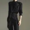 Camisa con Bufanda Desmontable, Estilo Vintage de Alta Gama, Camisa Unisex, Diseño Único, Múltiples Estilos de Uso, Camisa de Otoño