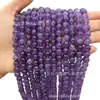 Serie Morada Piedra Natural Cuentas Redondas Amatista Soñadora Cuentas Sueltas Ágata de Vidrio Morado Sintético K9Diy Accesorios para Joyería
