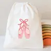 Bolsa de Cordão Popular Transfronteiriça com Tema de Balé Bolsa de Armazenamento para Material de Dança Bolsa de Presente Portátil de Lona Ecológica