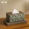 Caja de Pañuelos de Lujo Ligero Flor de Ciruelo con Tapa de Madera, Caja de Pañuelos Multifuncional para Mesa de Centro de Sala de Estar, Caja Cuadrada de Servilletas Estilo Simple de Gama Alta