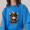 Moletom Redondo com Estampa de Vaca Desenho Animado Fofo Comércio Exterior Transfronteiriço Atacado Adequado para Temu/Wish/Amazon