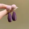Pendientes Redondos de Color Contrastante Estilo Retro Hong Kong para Mujer, Pendientes de Moda Elegantes Estilo Vacacional, Pendientes Elegantes de Gama Alta para Mujer