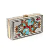 Bolsa de Noite Popular com Pedrarias Dupla Face para Mulheres, Clutch de Festa Elegante e na Moda, Pequena Bolsa Quadrada para Vestido de Casamento