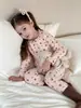 Nuevo conjunto de pijama de otoño e invierno para niñas timo, que consta de una parte superior y una inferior, ropa de otoño e invierno para niños, pijamas casuales con temática de dibujos animados y pantalones para dormir