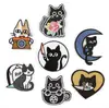 Accesorios de ropa bordados pegatinas de dibujos animados originales gatito lindo pegatinas de parche bordadas por computadora zapatos insignia de tela logo de tela Zhang Zai pegatinas de tela
