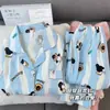 Pijama de Algodón Nube de Manga Larga y Pantalón Largo para Niñas, Lindo y Dulce, Dibujos Animados, Conjunto de Ropa para Casa