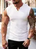 Regata de malha com listras verticais para fitness e esportes, slim fit, masculina, gola V, ombro largo, estilo americano, para comércio exterior europeu e americano, verão