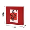 Caja de Regalo Roja de Paz y Alegría, Hazte Rico Inmediatamente, Caja de Almacenamiento con Llavero Dorado, Caja de Joyería para Pendientes, Collares, Pulseras