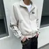 2026 Nueva Chaqueta Corta Blanca de Otoño Nicho Notas Musicales Colgantes Cuello Alto Unisex Ropa Exterior Casual Top