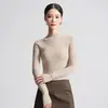 Suéter de Lana Puyuan 100% Puro para Mujer Suéter de Cuello Alto Medio Tejido Integrado sin Costuras Suéter Base de Lana Merino para Mujer