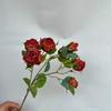 Flores de Rosa Artificiales, 7 Rosas Pequeñas Copo de Nieve, Flores Artificiales para Exhibición Interior, Flores Artificiales para Decoración de Salón de Bodas y Banquetes