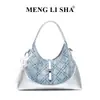 Bolsa Saco Jeans Coreana de Nicho com Strass Grande Capacidade para Mulheres 2026 Nova Leve Bolsa de Ombro Transversal