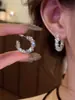 Pendientes de Plata 925 con Pasador de Zirconia de Alta Gama Super Brillantes para Mujer, Pendientes Exquisitos de Lujo Ligero con Temperamento, Pendientes de Venta Caliente, Pendientes de Primavera y Verano al por Mayor