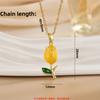 Colar de Pérolas Tulipa Colorida Feminino Verão Senso de Design Nicho Pingente de Contas Corrente Clavícula Luxo Leve Elegante Celebridade