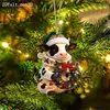 Colgante de Vaca Navideña de Acrílico 2D Pequeña Vaca Adorno para Árbol de Navidad Decoración Festiva Adorno Colgante Fuente de Venta al por Mayor