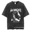 Transfronterizo Aliexpress Transfronterizo Aliexpress Código Europeo Retro Algodón Lavado Viejo Manga Corta Hombres y Mujeres Calle Harajuku Rap