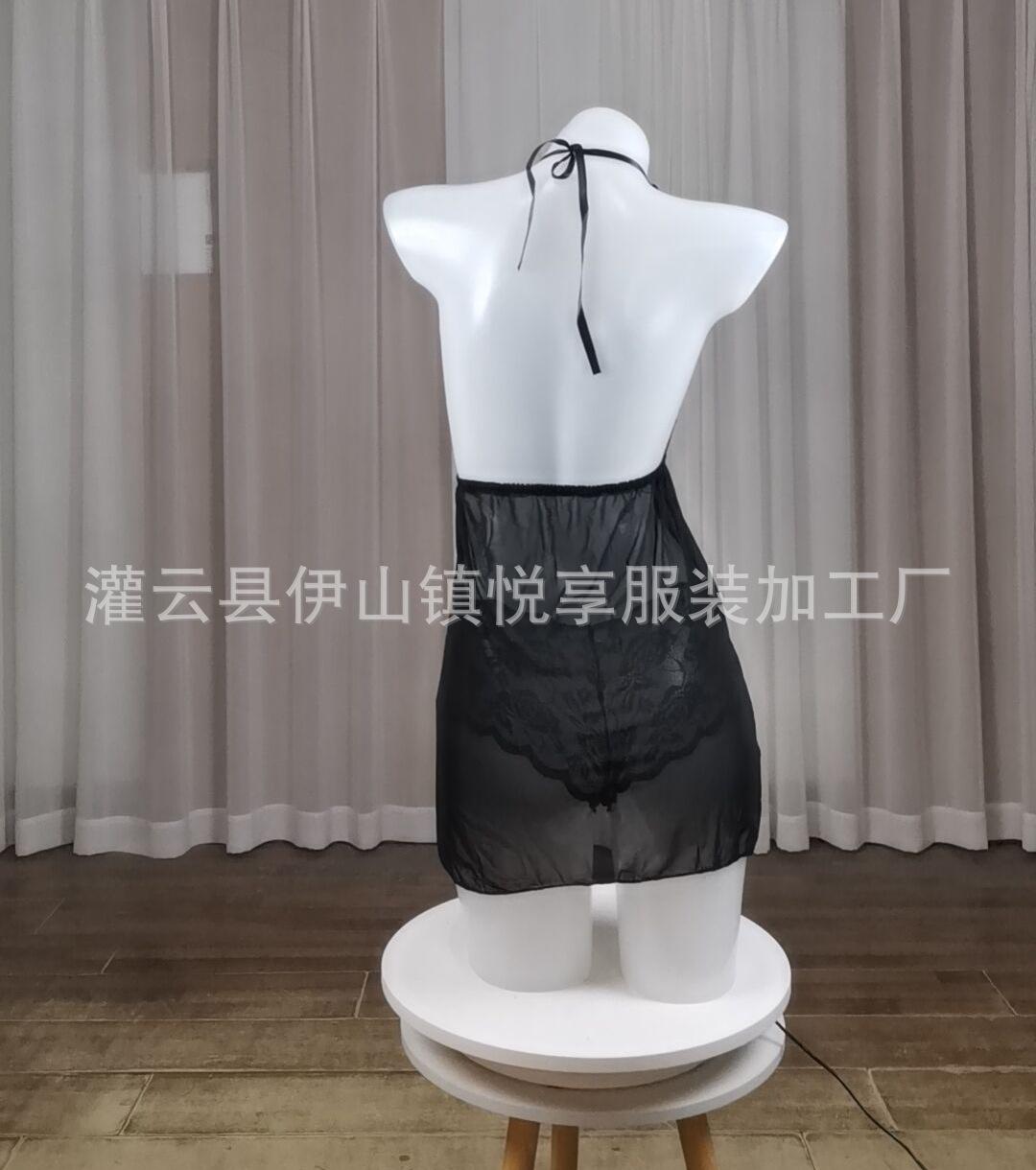 情趣内衣大码S-XXXL欧美外贸性感挂脖 蕾丝花边女士睡衣厂家批发