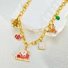 Europeu e Americano Mais Vendido Aço Inoxidável Colar Pulseira Brincos Natal Pingente Trenó Alce Feriado Nova Moda Joias